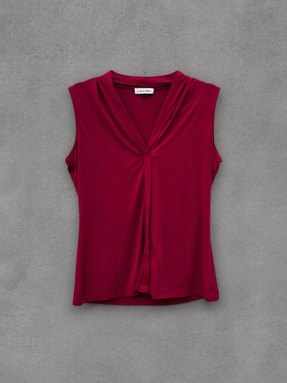 Calvin Klein Pleated V-Neck Shell Top